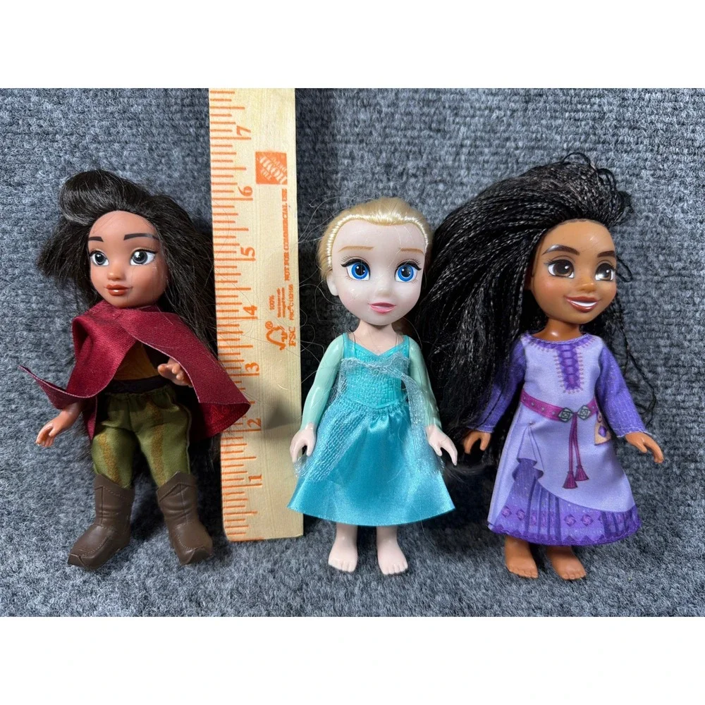 Disney Raya Sisu Dragon Light Sound, Elsa, Asha Wish Doll Figure Lot 4pc